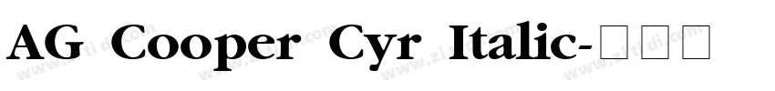 AG Cooper Cyr Italic字体转换